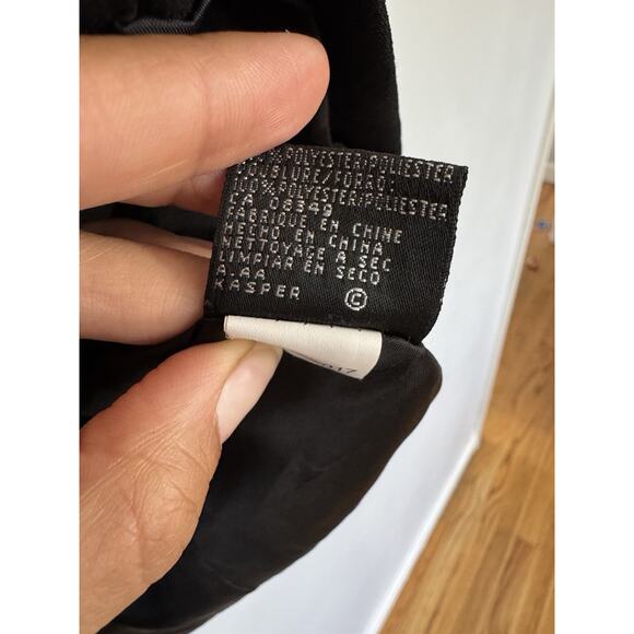 Kasper Black Suit Jacket Ruched Front Career Office Preppy Proffesional Sz 10p - Picture 8 of 11